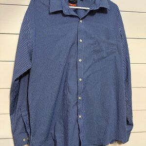 Van Heusen Blue Gingham Button Down Shirt